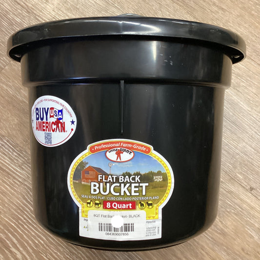 8QT Flat Back Bucket- BLACK