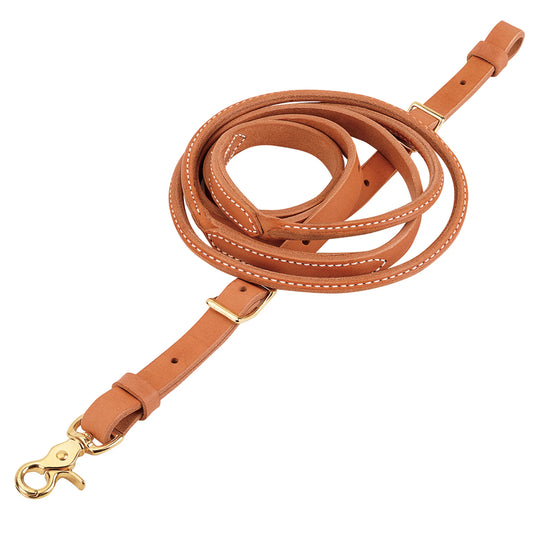 2026 WV Rein: Roper/Contest, Russet Harness Leather, Round Center, 3/4" X 8'