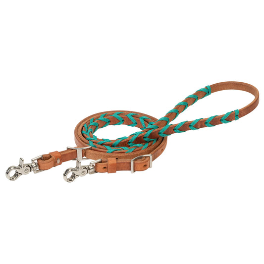 2026 WV Reins: Laced Barrel, Turquoise, 5/8" 8'