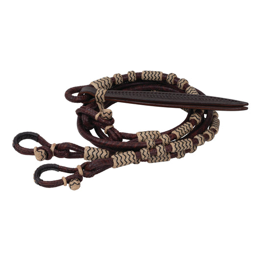 2026 WV Reins: Braided Romal, Brown, 3/8" x 7-1/2