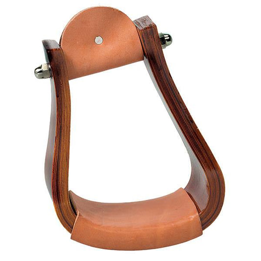 2026 WV STIRRUPS: Sloped Wooden Roper with Leather 3 1/2"