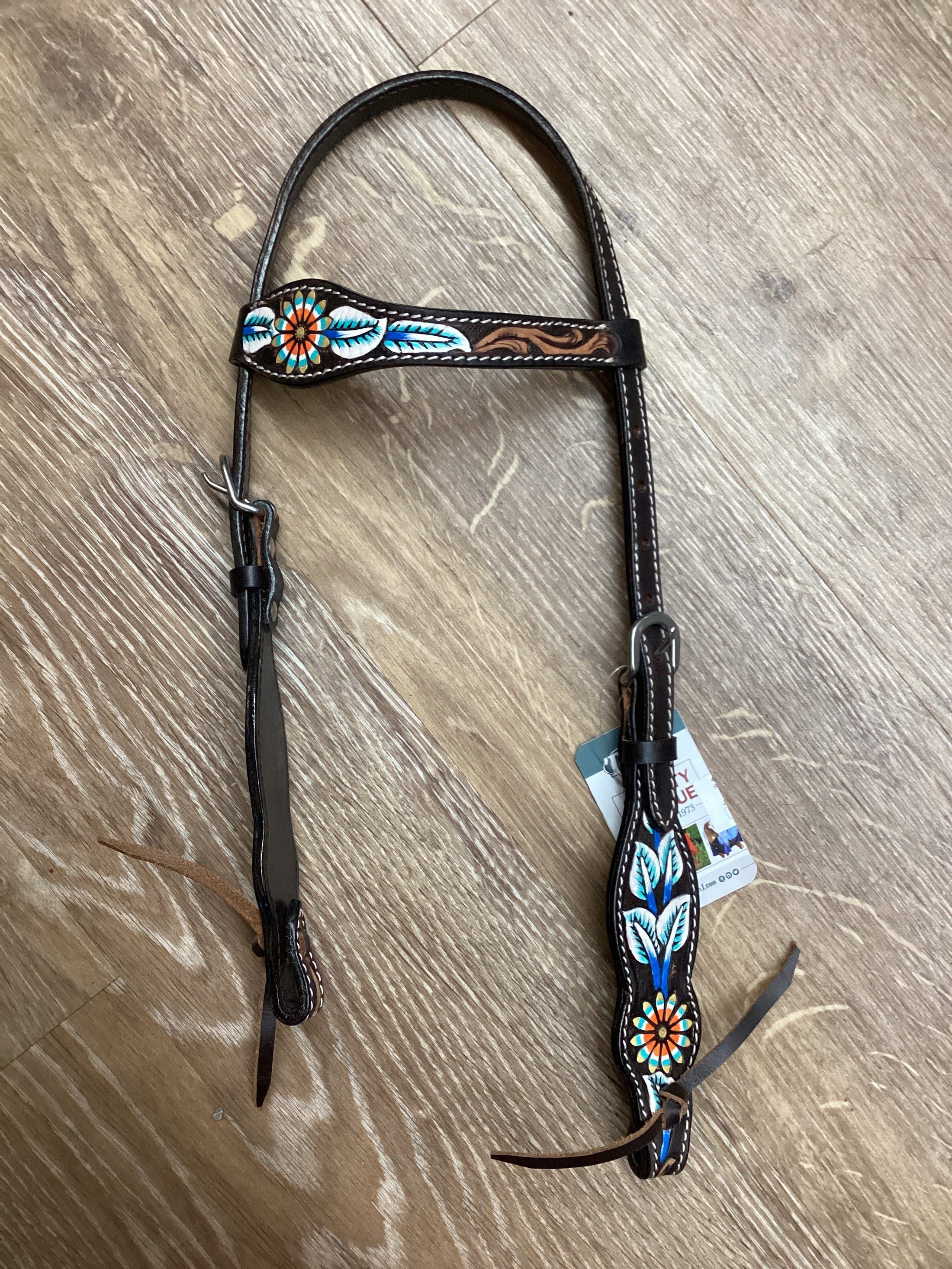 PONY HEADSTALL VIN FLORAL EAR-PONY