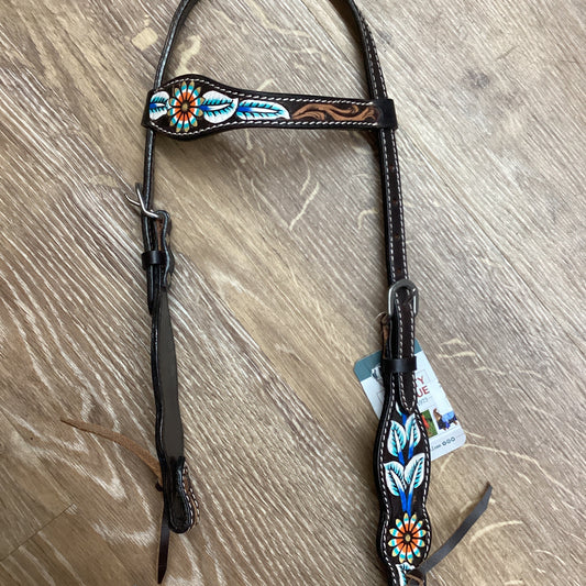 PONY HEADSTALL VIN FLORAL EAR-PONY
