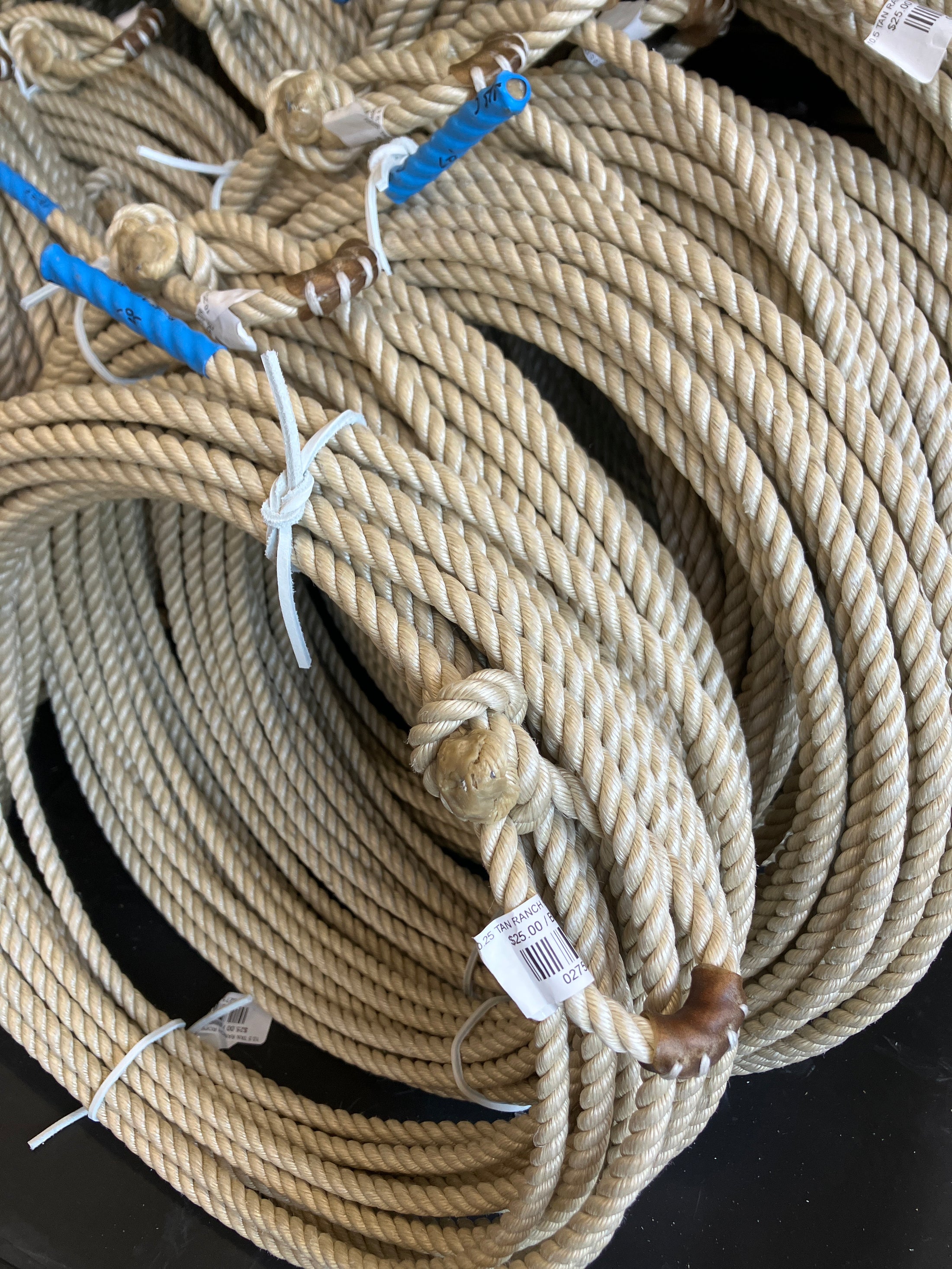 10.5 TAN 60' RANCH ROPE 3 STRAND