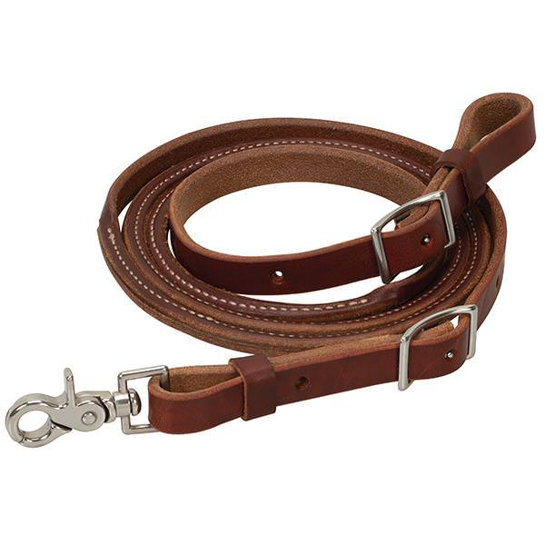 2026 WV Reins: Roper, Round, Oiled Canyon Rose Heavy Harness, 3/4" X 8'