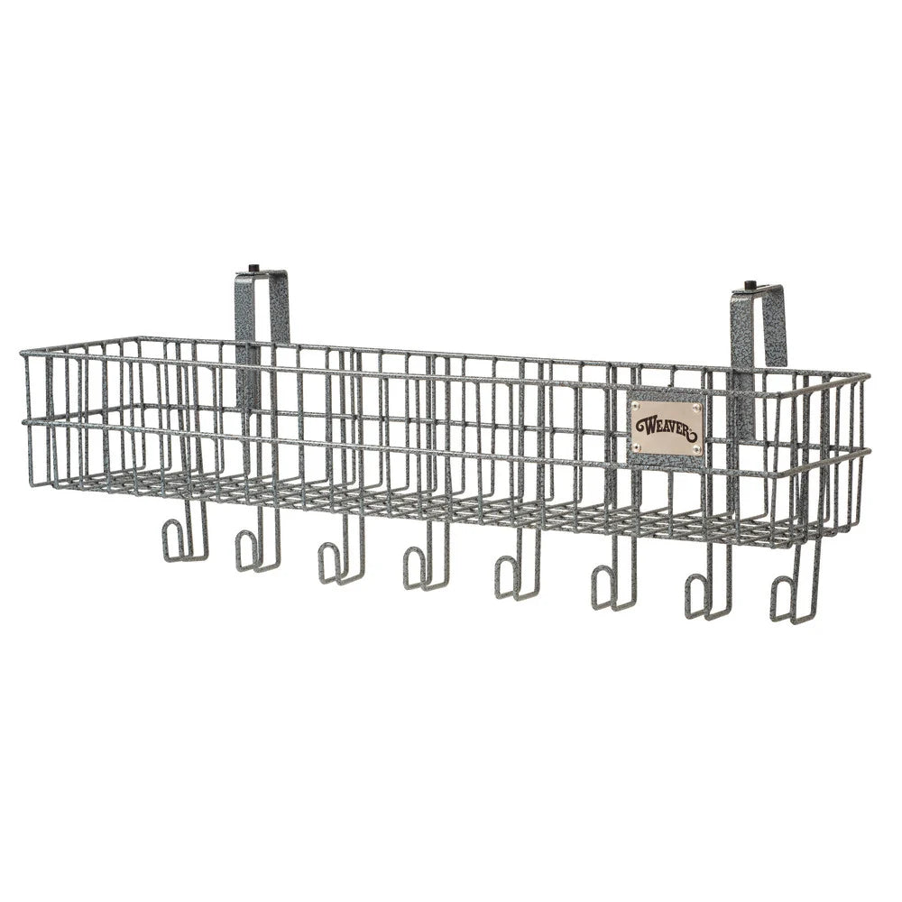 36" WIRE BASKET WITH 8 HOOKS, STEEL