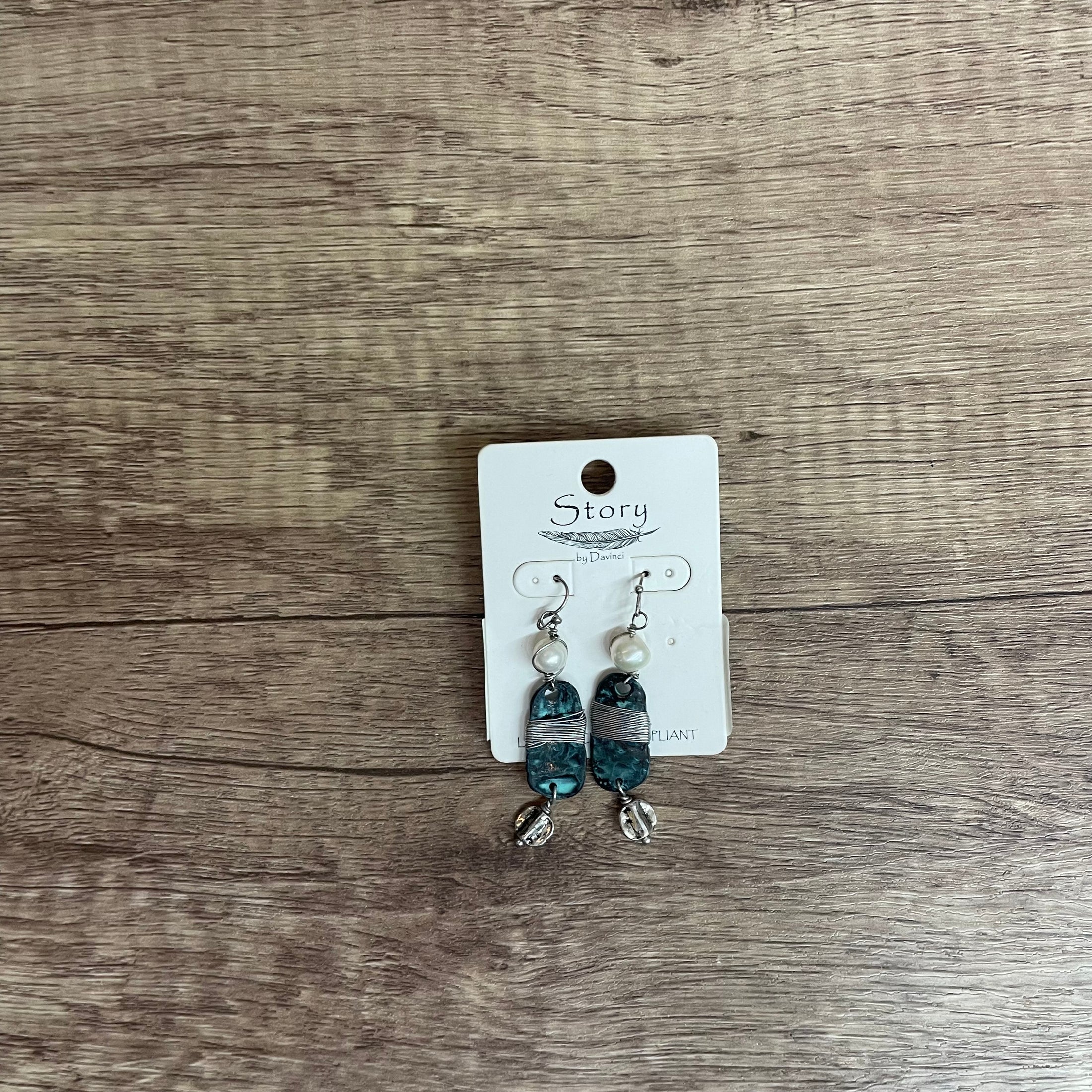 WIRED PEARL PATINA EARRINGS