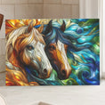 Load image into Gallery viewer, Stained Glass Horse Heads Glass Cutting Board
