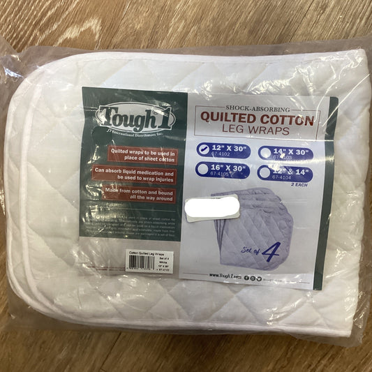 Quilted Leg Wraps, SET OF 4 - 12" x 30" WHITE