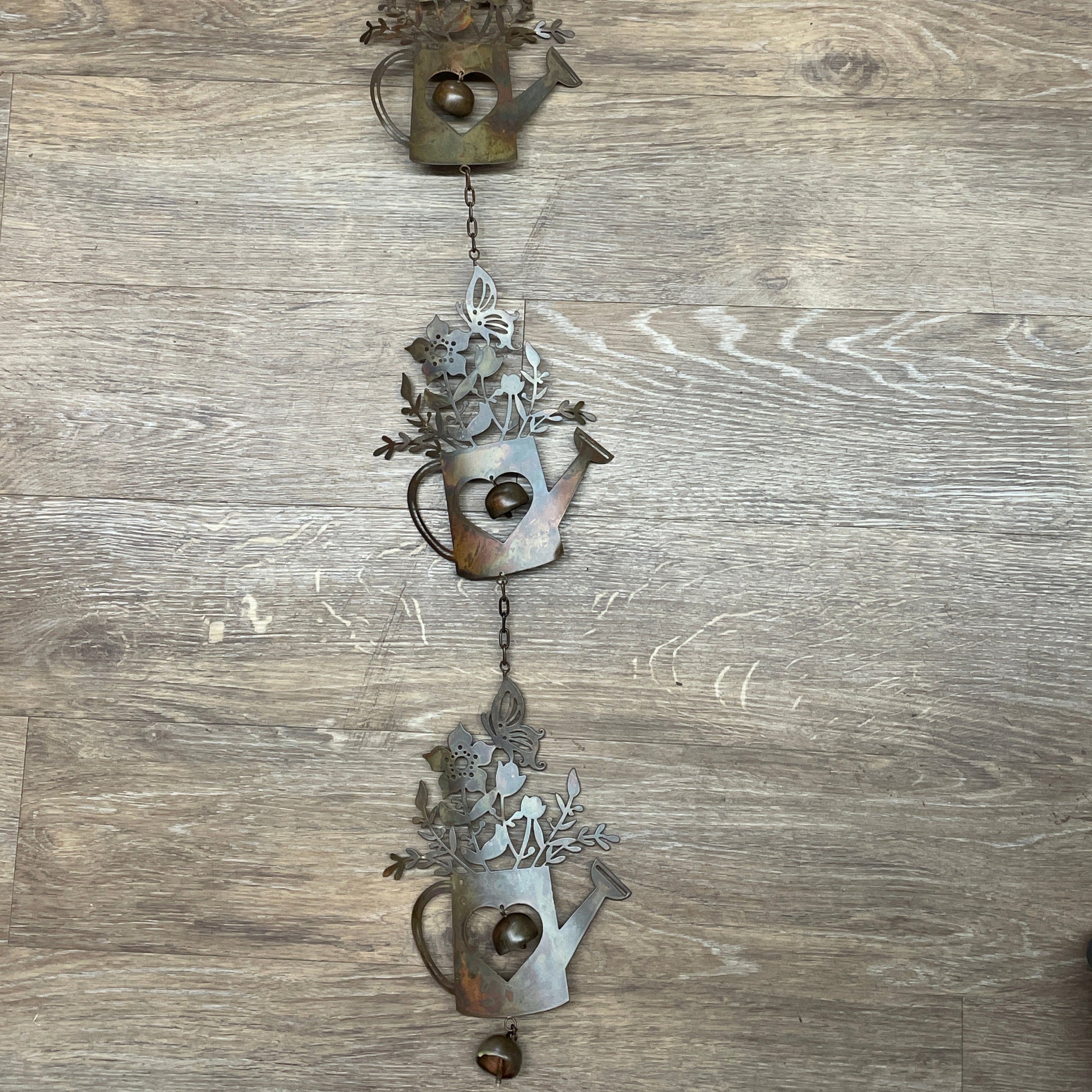 FLAMED TRIPLE WATERING CAN ORNAMENT