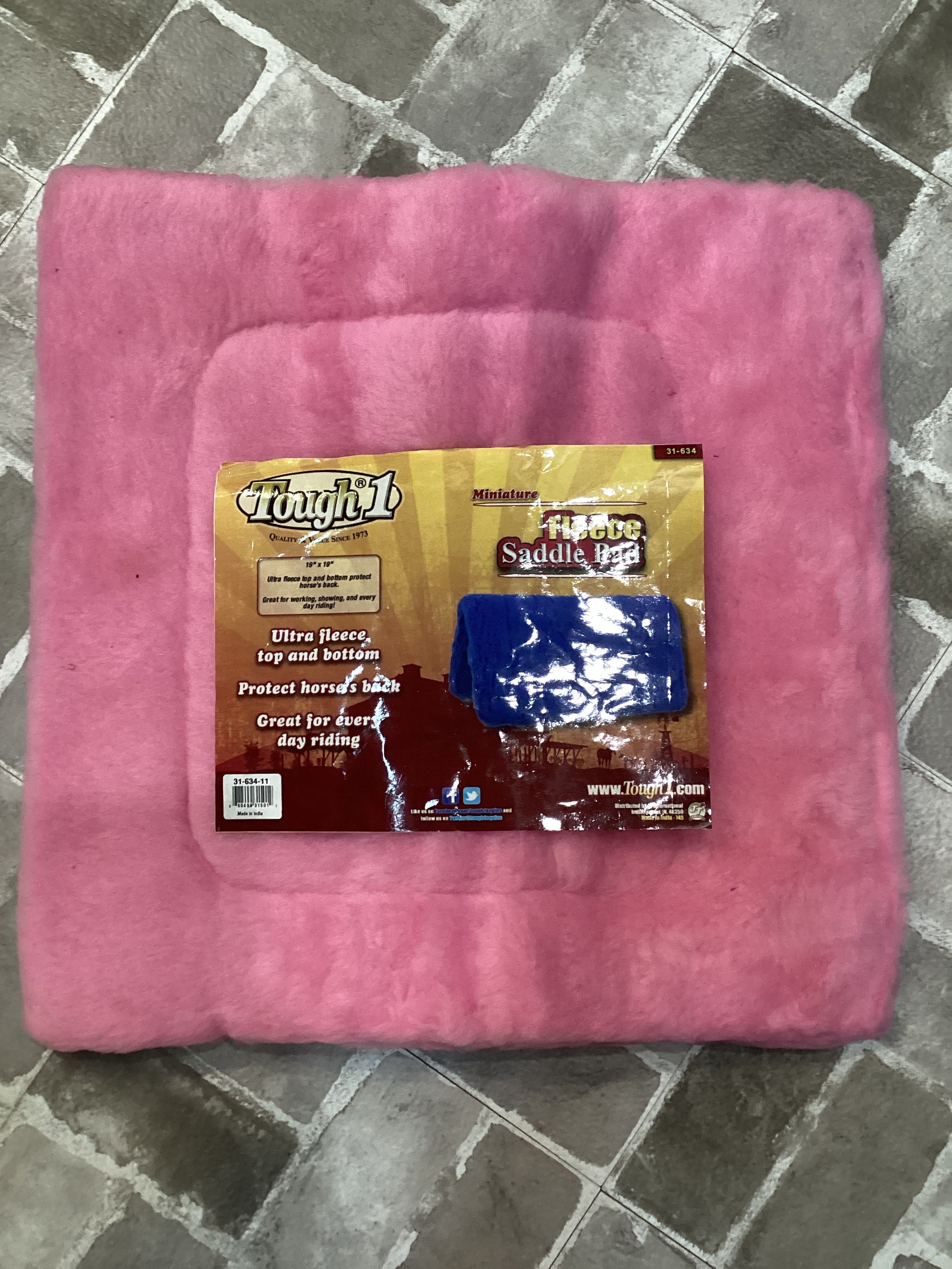 MINI PINK FLEECE PAD-PONY 19"