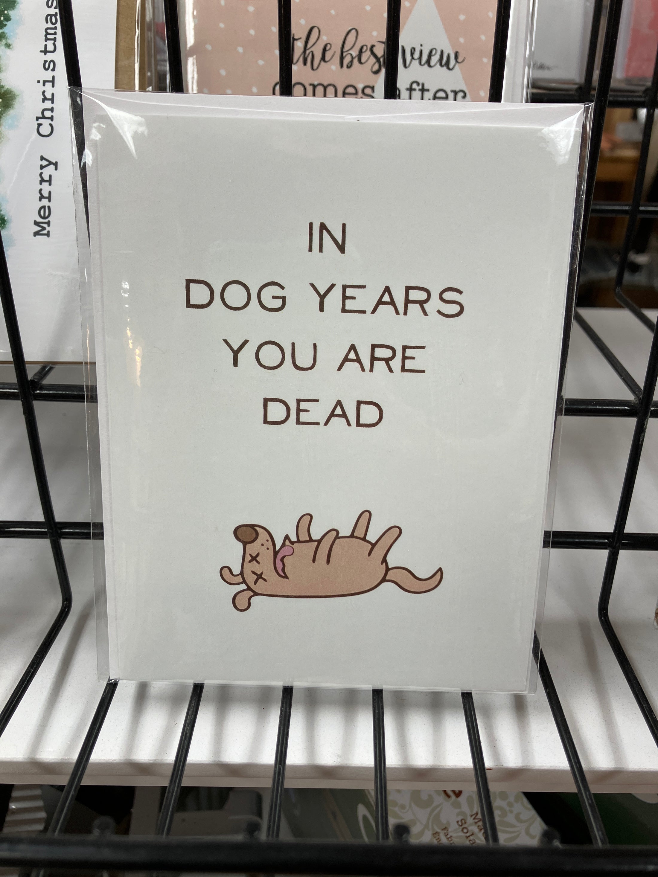 CARD: IN DOG YEARS DEAD