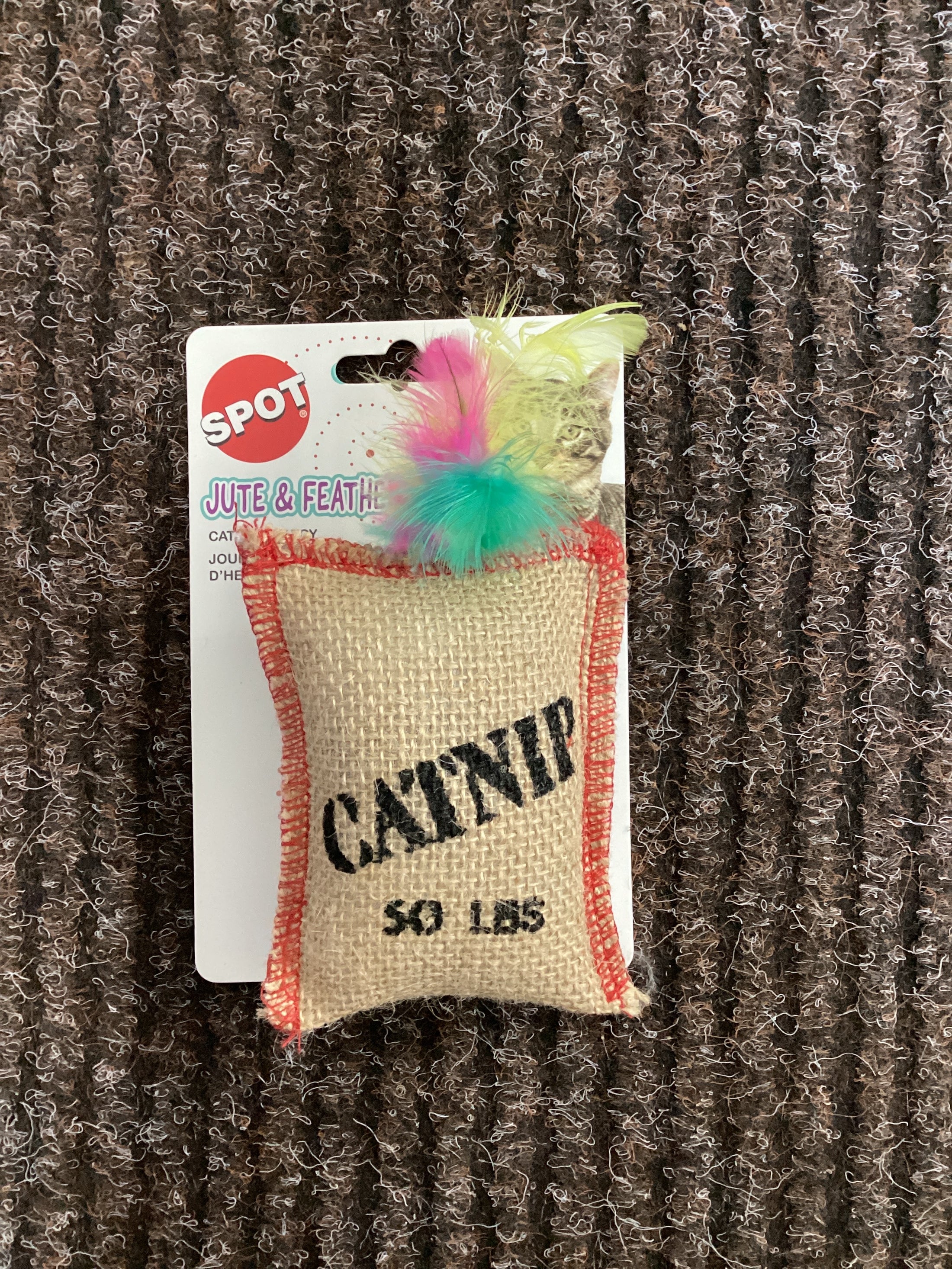 SPOT JUTE FEATHER CATNIP TOY