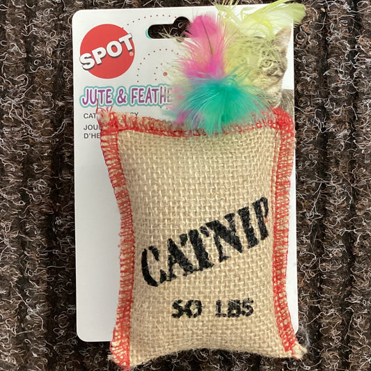 SPOT JUTE FEATHER CATNIP TOY