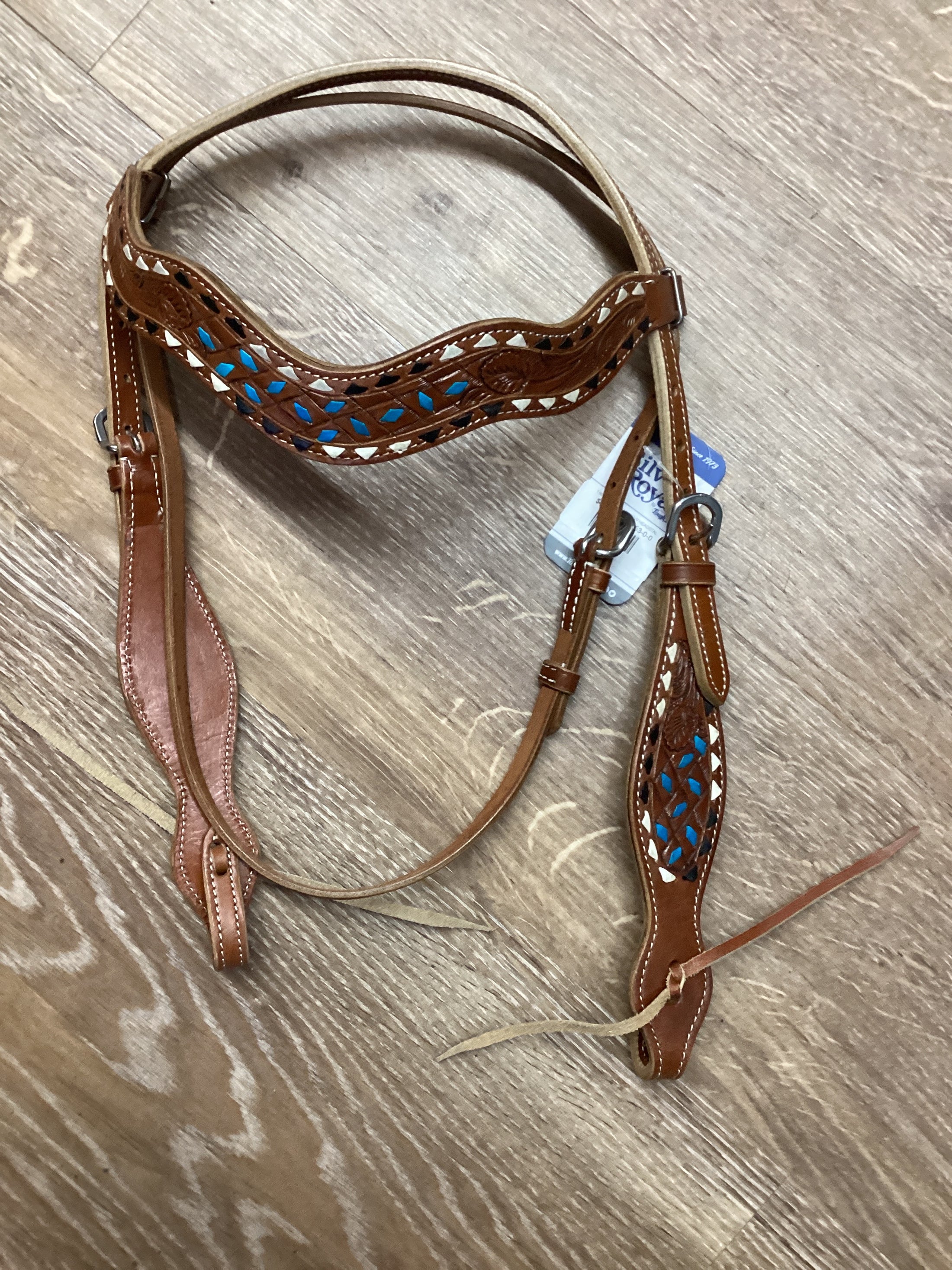 TRI BUCKSTITCH BROW HEADSTALL-HEADSTALL