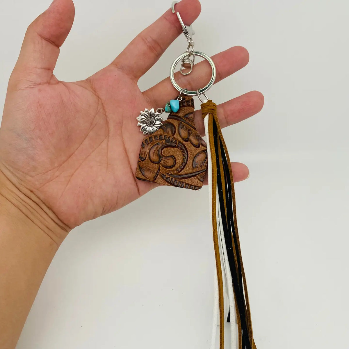 Western Style Keychain Brown