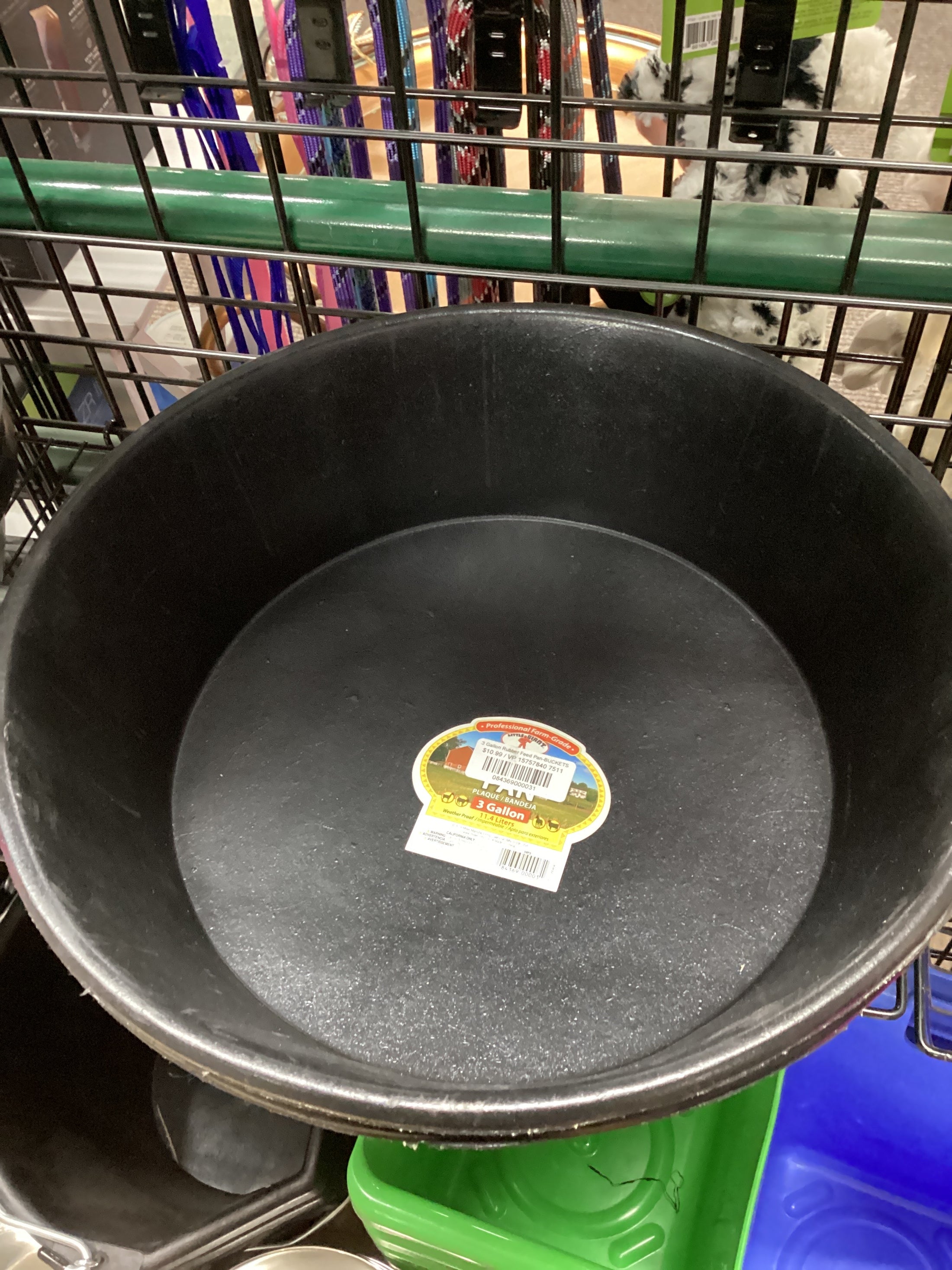 3 Gallon Rubber Feed Pan-BUCKETS