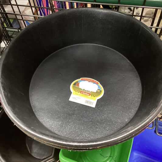3 Gallon Rubber Feed Pan-BUCKETS