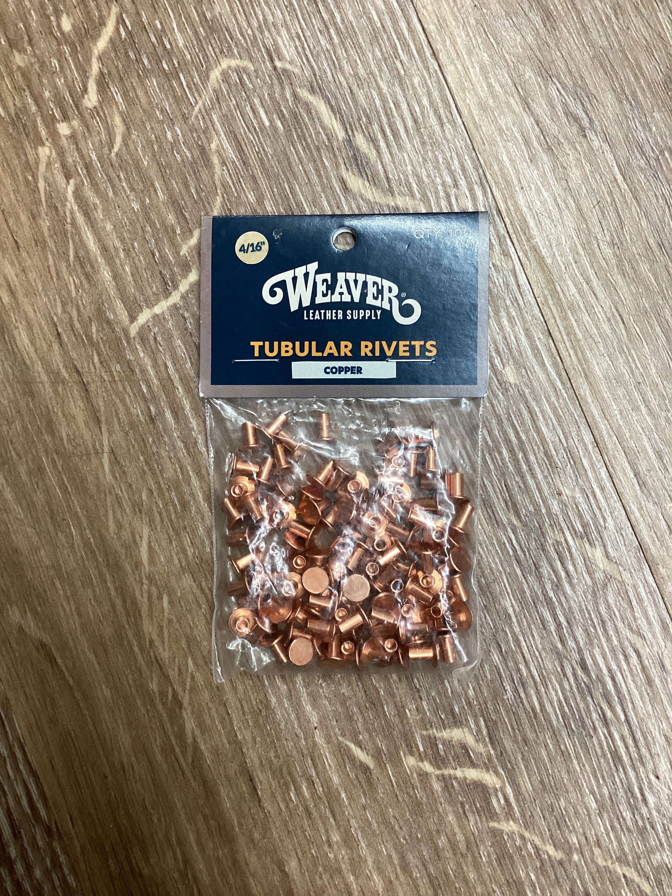 100PK TUBULAR RIVETS CP 1/4 #104-REX RIV