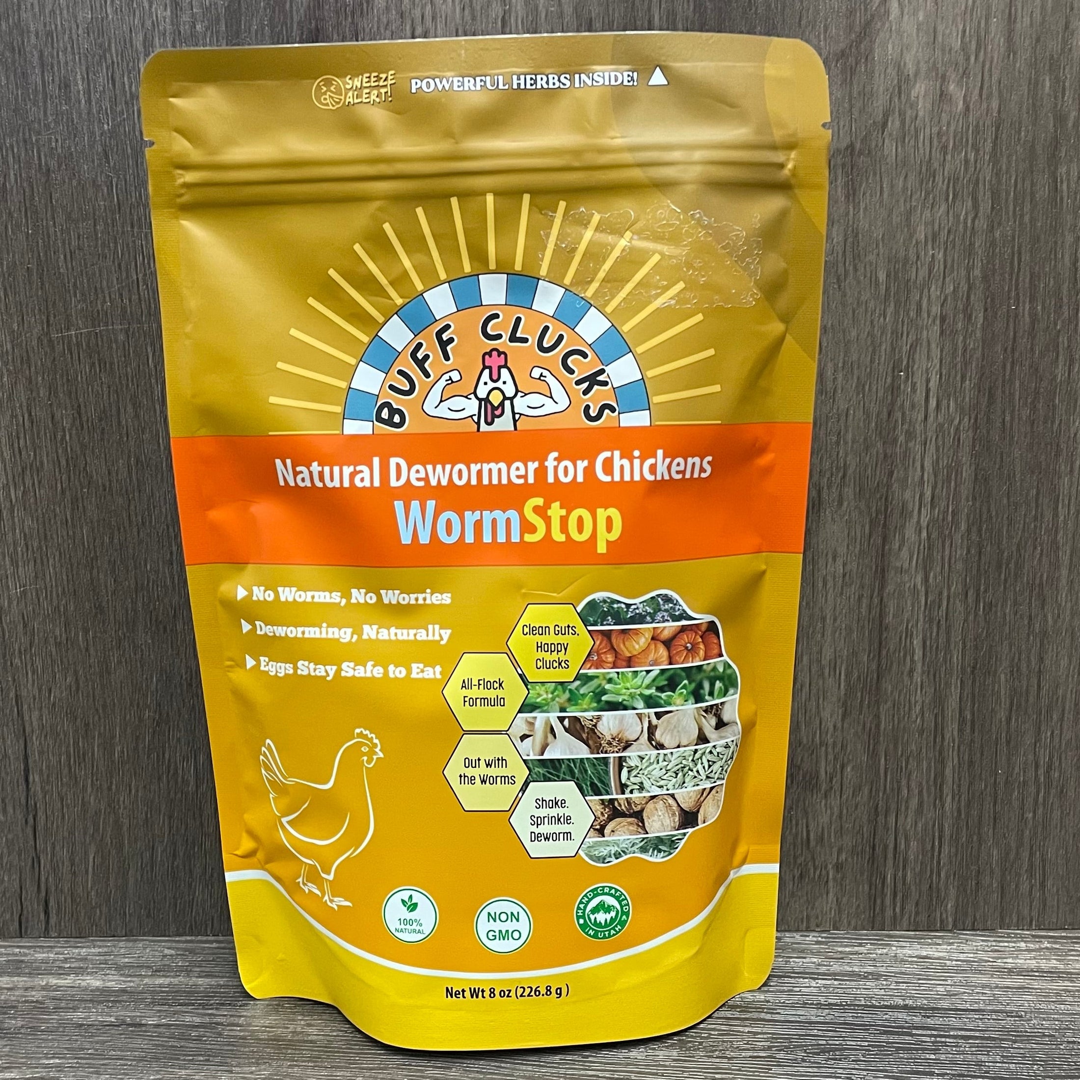 BUFF CLUCKS: WORMSTOP 8OZ.