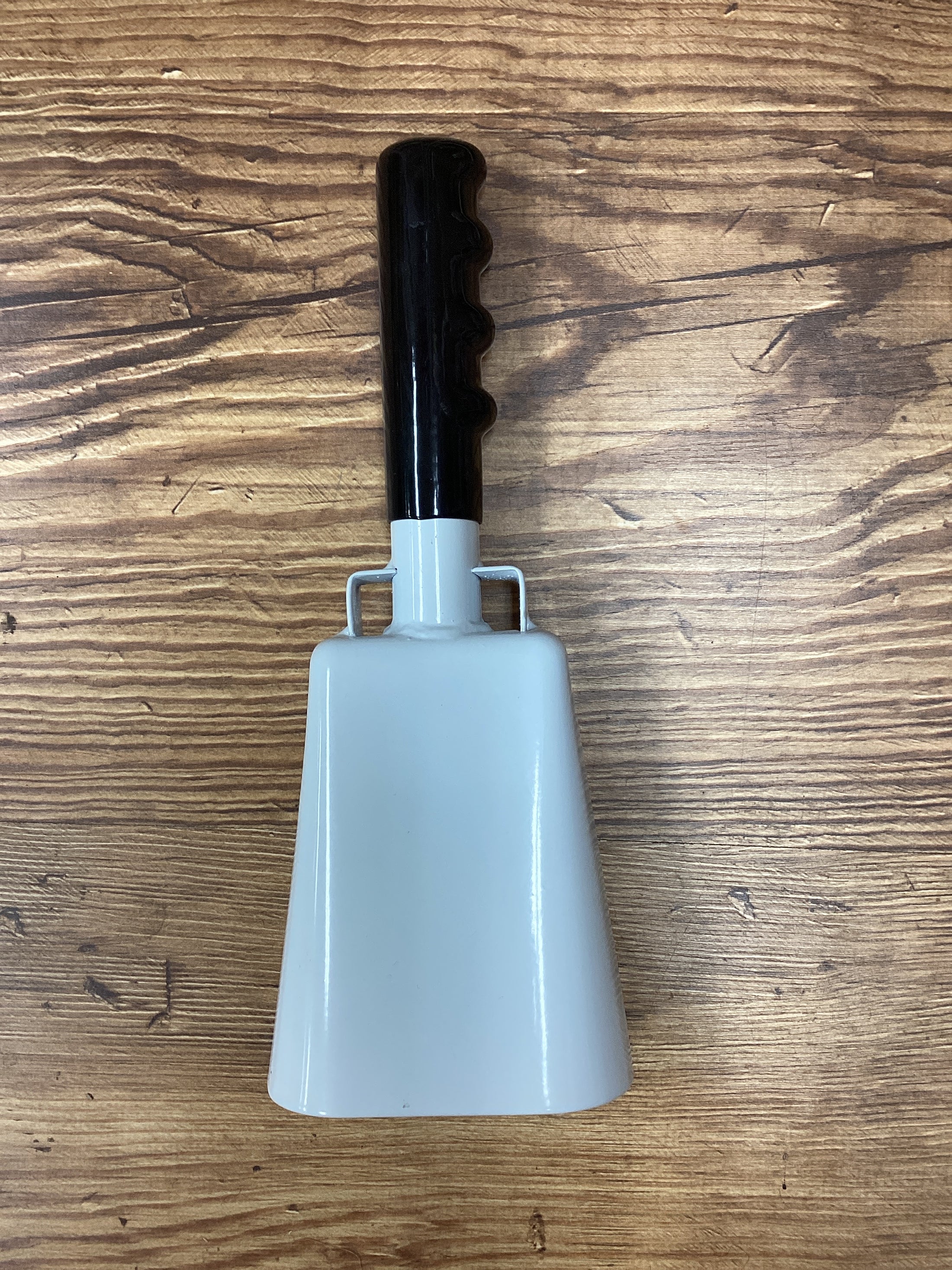 10" COWBELL W/ HANDLE, WHITE