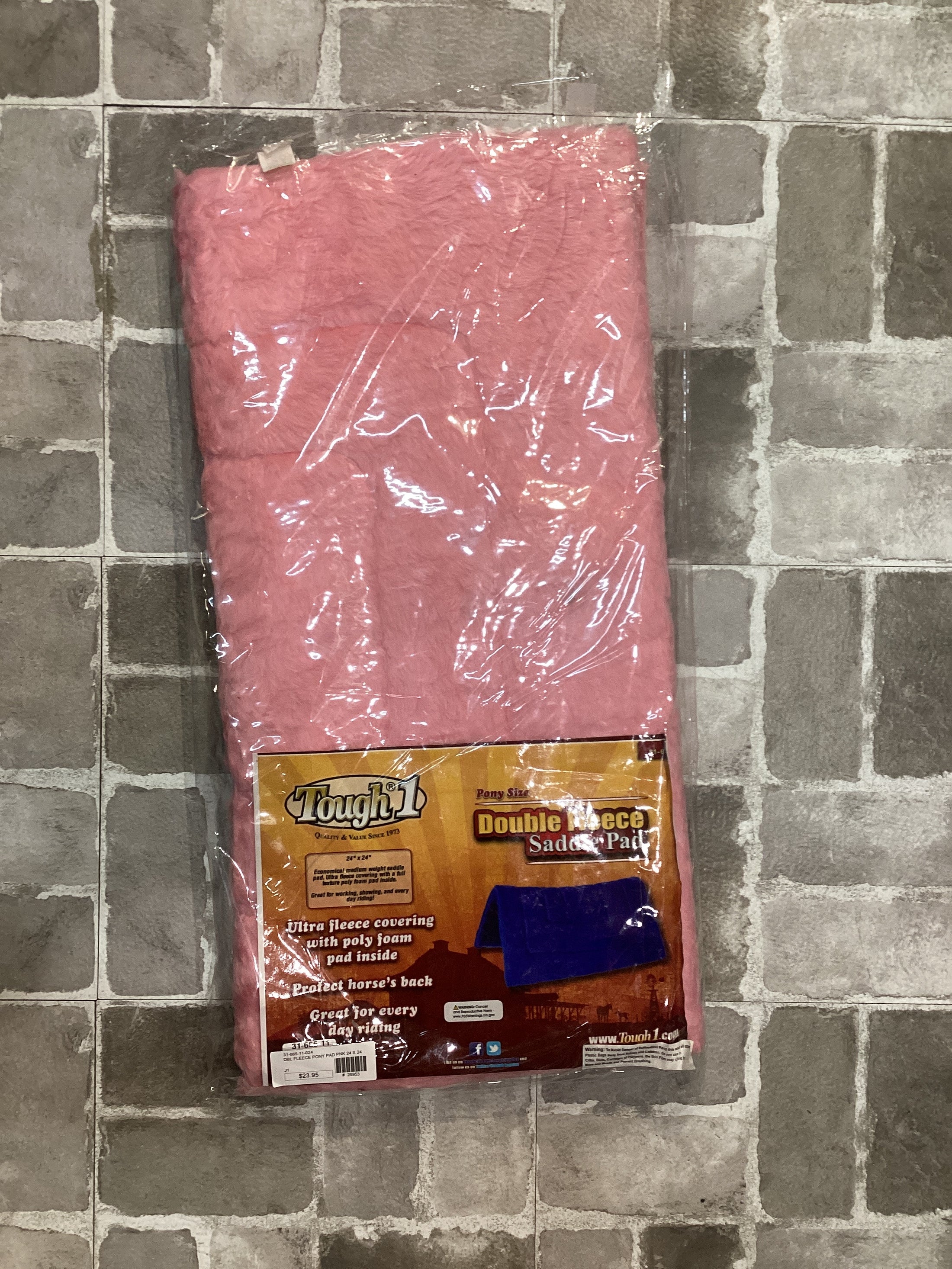 DBL FLEECE PONY PAD PNK 24 X 24