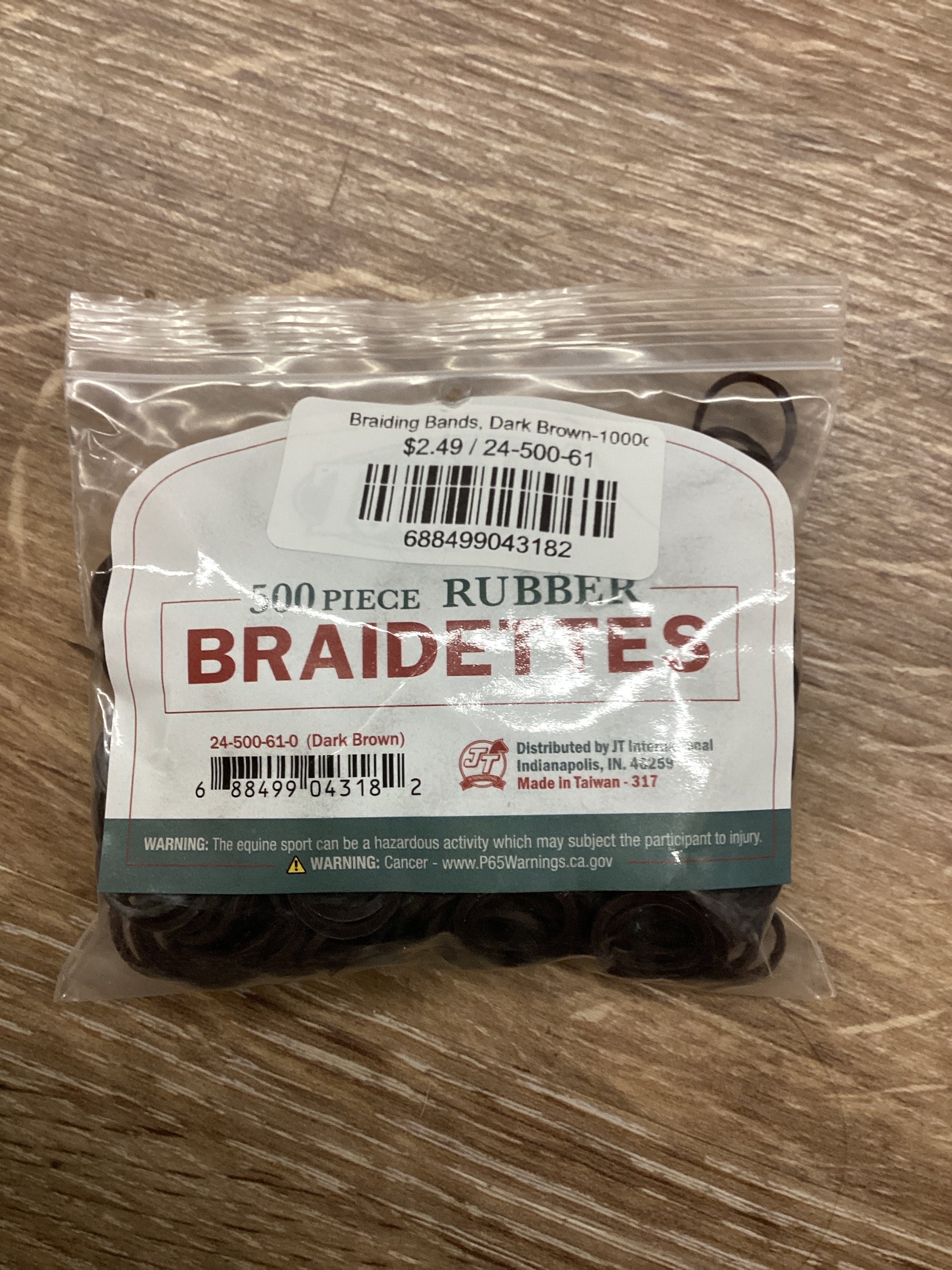 Braiding Bands, Dark Brown-1000ct