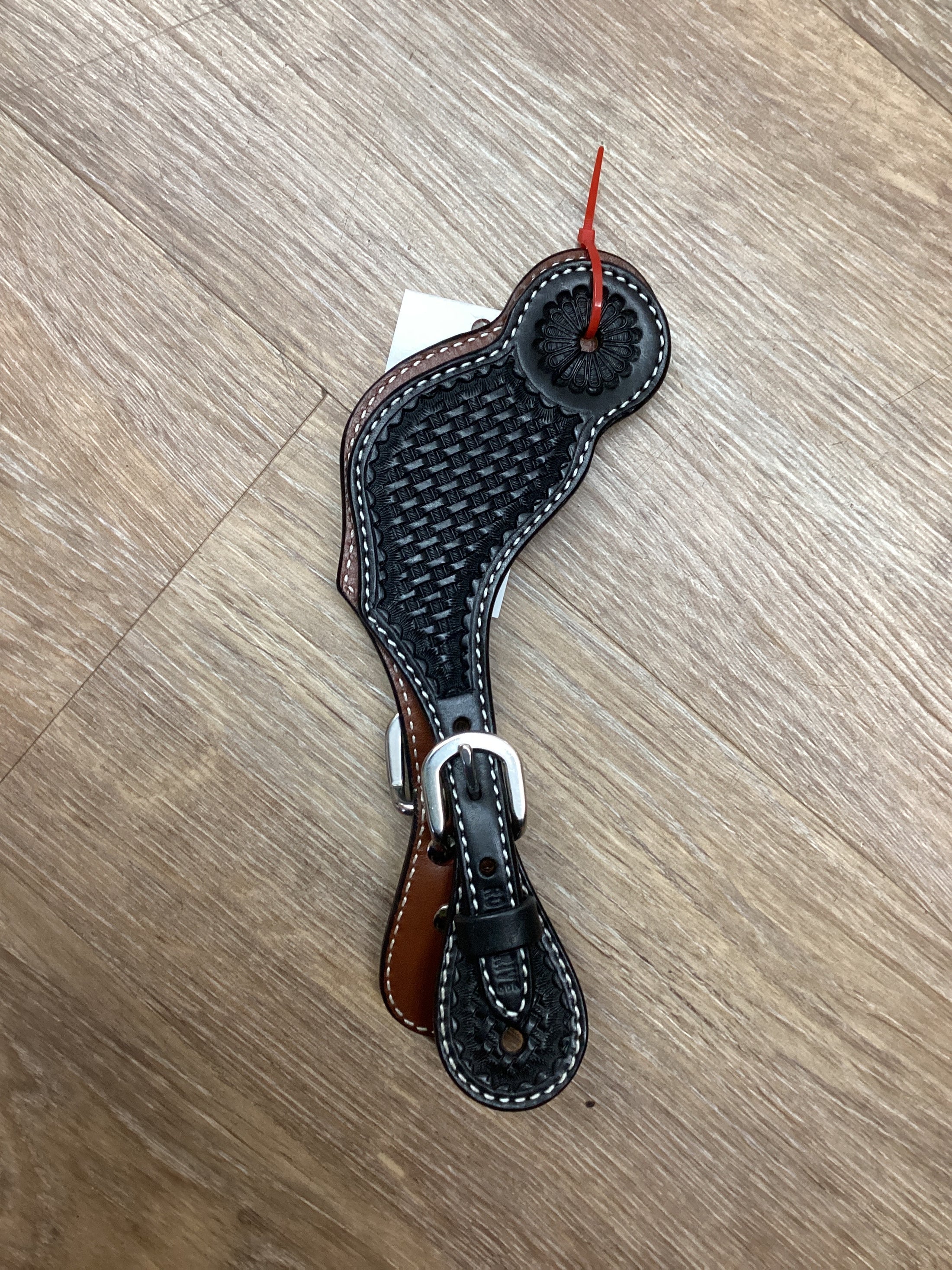 SPUR STRAPS: BLACK BASKETWEAVE