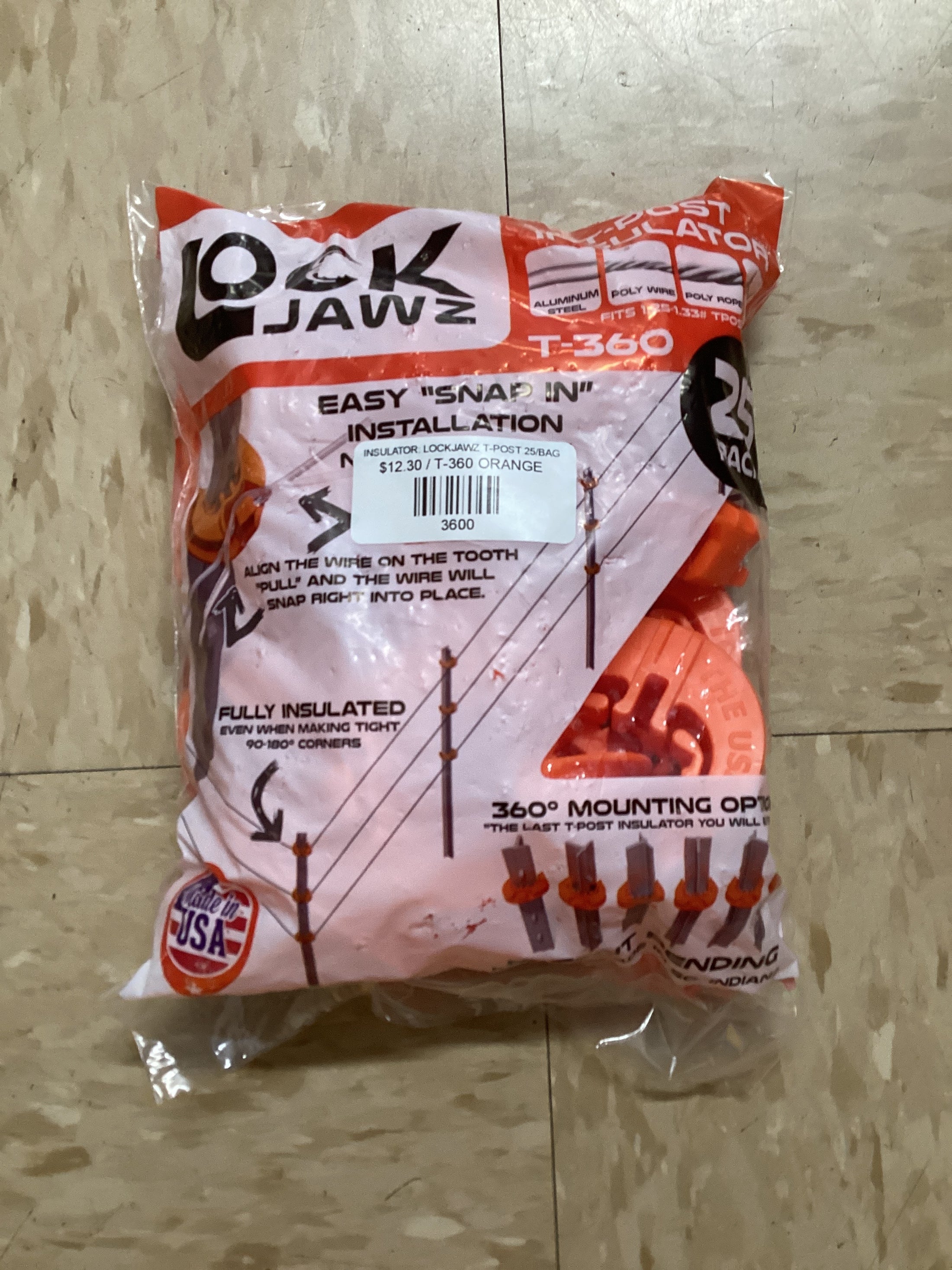 INSULATOR: LOCKJAWZ T-POST 25/BAG