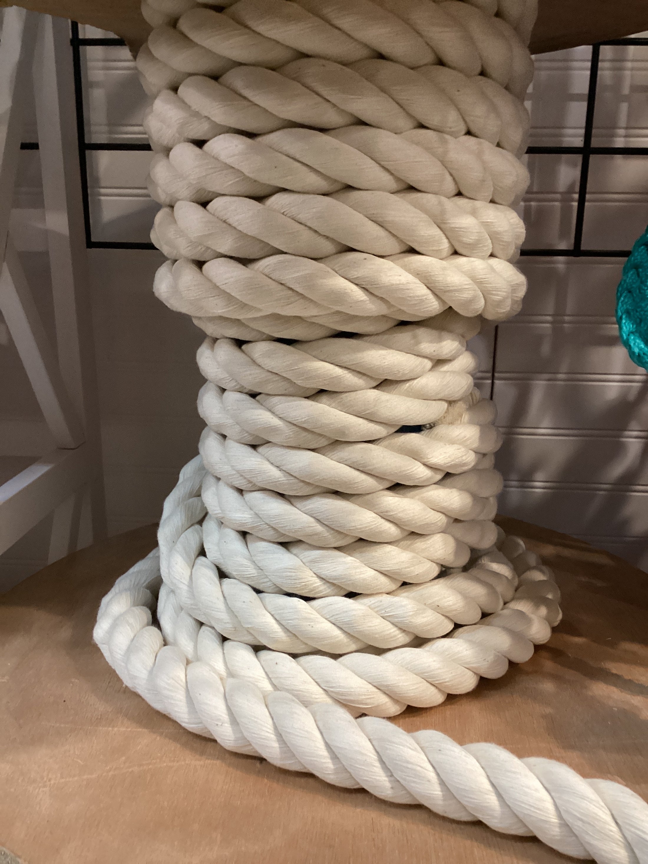 1" Twisted Cotton Rope White-BULK ROPE