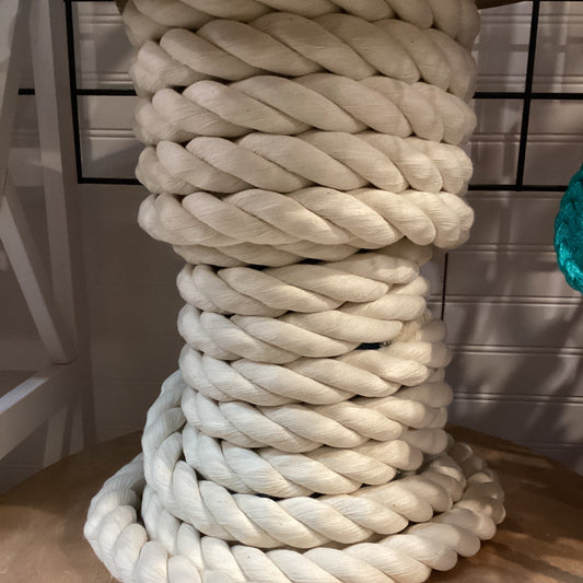 1" Twisted Cotton Rope White-BULK ROPE