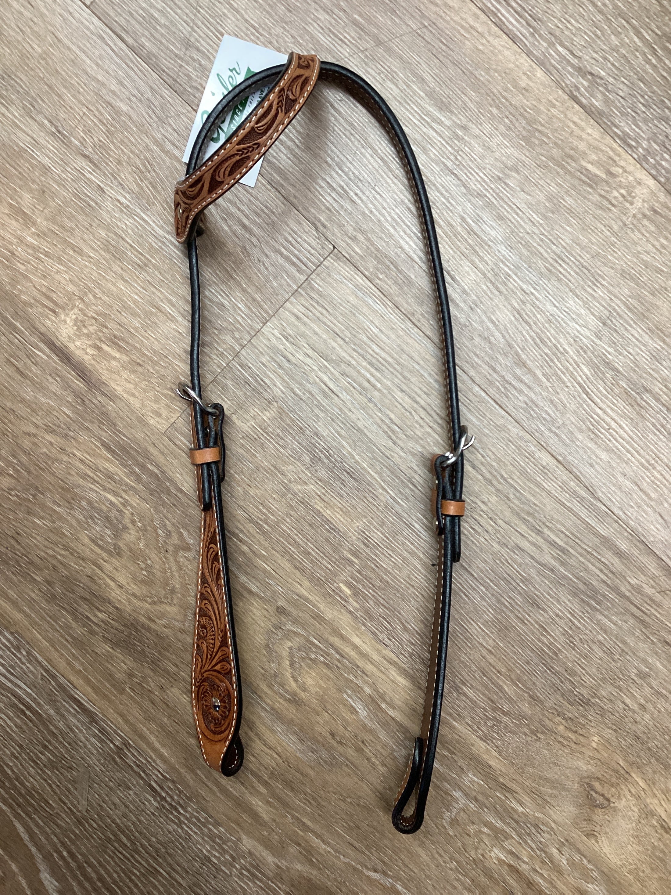 HEADSTALL: LIGHT OIL FLORAL TOOLED BUCKAROO ONE EAR