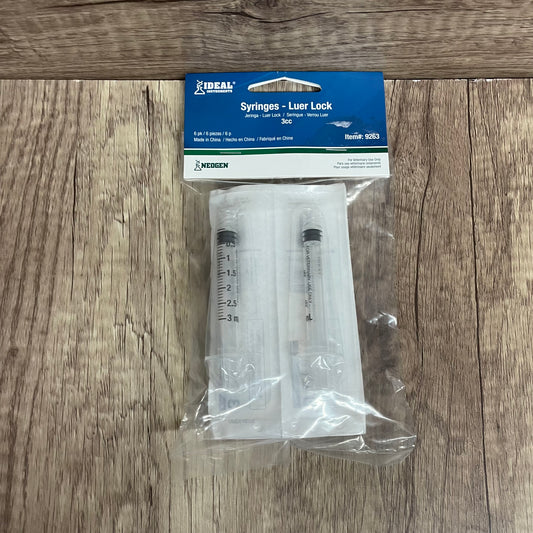 SYRINGE, 3CC LUER LOCK 6PK
