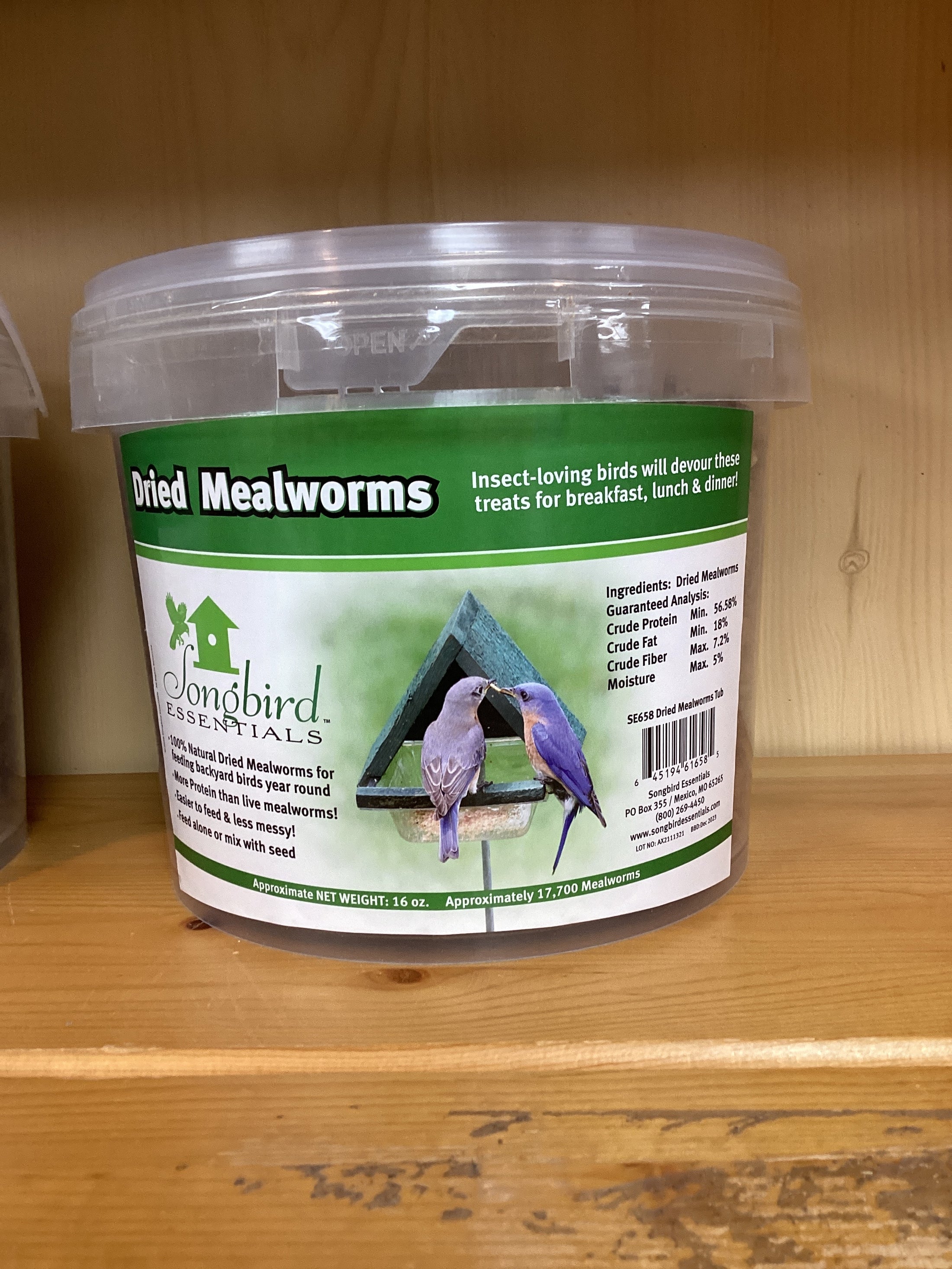 16OZ TUB DRIED MEALWORMS