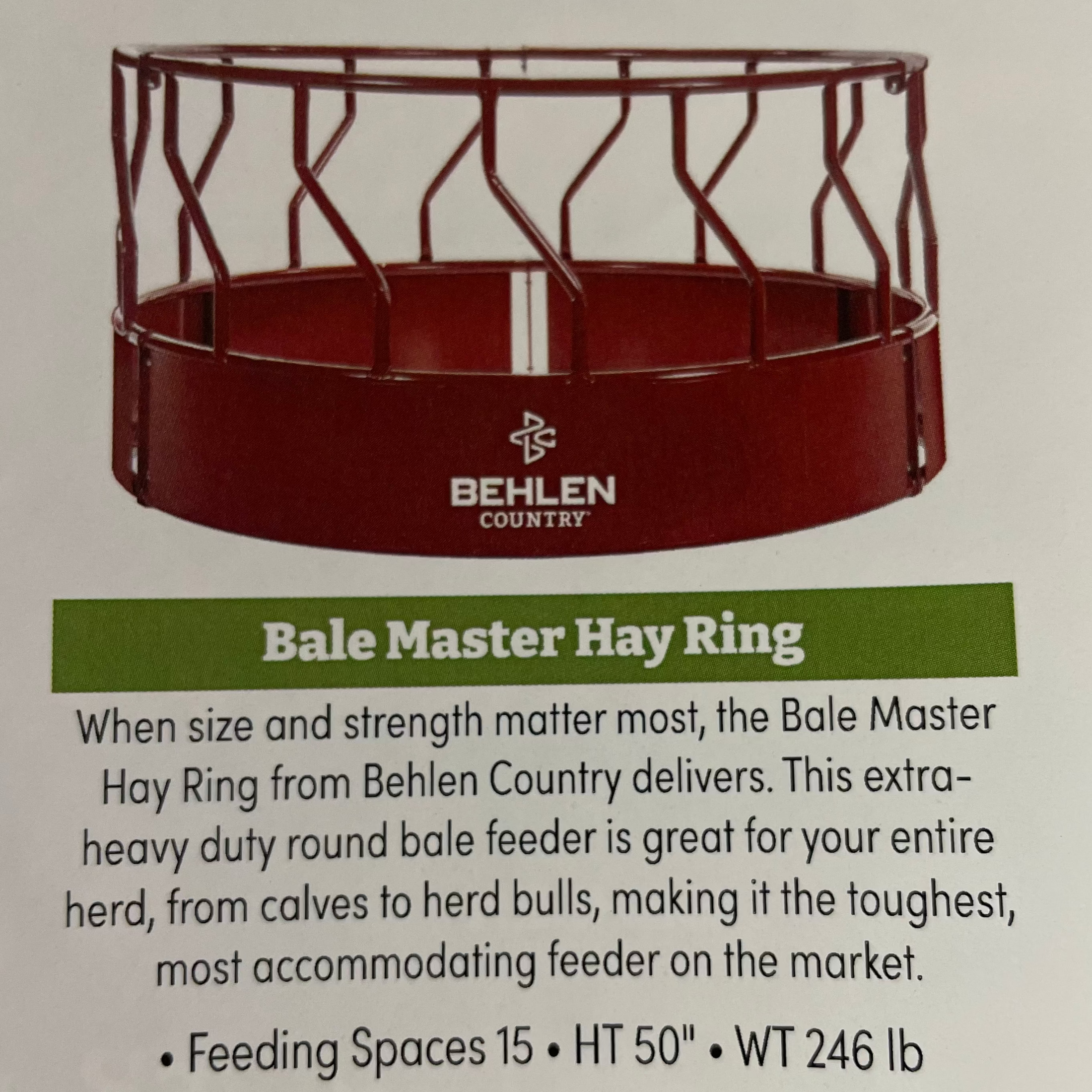 BEH FEEDER, BALE MASTER (RED)