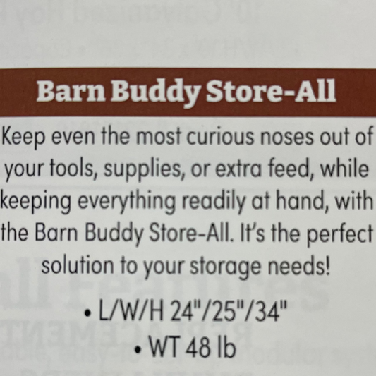 BARN BUDDY FEED STORAGE