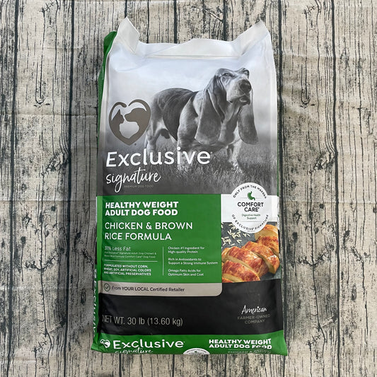 PUR DOG - EXCLUSIVE HEALTHY WEIGHT (GREEN) CHICKEN AND BROWN RICE DOG FOOD 30LB