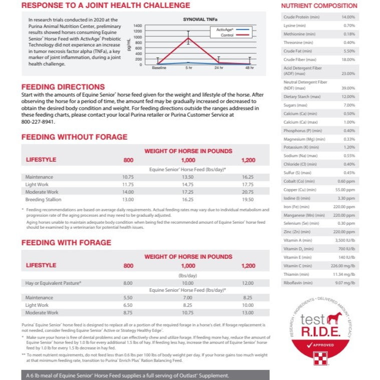 MP PUR HORSE - EQUINE SENIOR 50LB