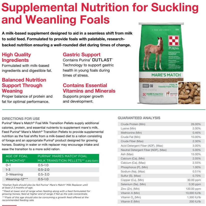 Mares Match Foal PELLET 25#-HORSE MILK : 25#
