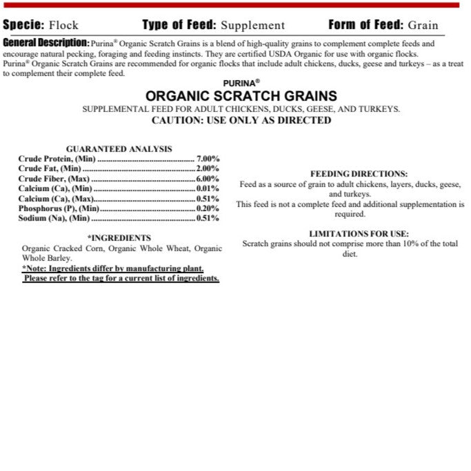 MP PUR CHICKEN - ORGANIC SCRATCH 35LB