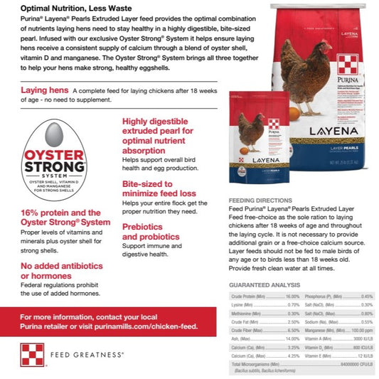 MP PUR CHICKEN - LAYENA LAYER PEARLS 25LB