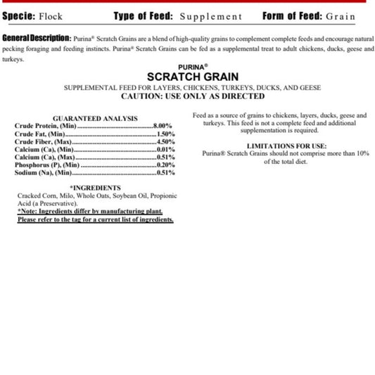 Scratch 50LBS-CHICKEN FEED : 50#