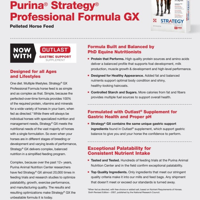 Strategy GX (Whte/Red bag)-HORSE FEED : 50#