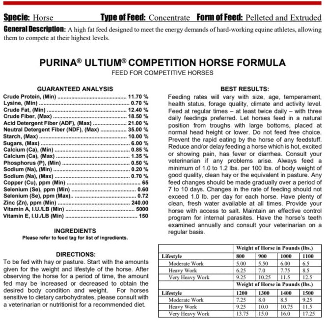 MP PUR HORSE - ULTIUM COMPETITION 50LB