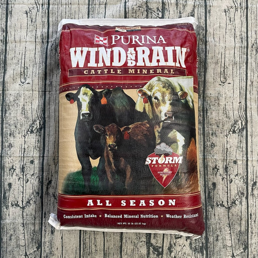 PUR COW - WIND & RAIN ALL SEASON 12 CATTLE MINERAL 50LB