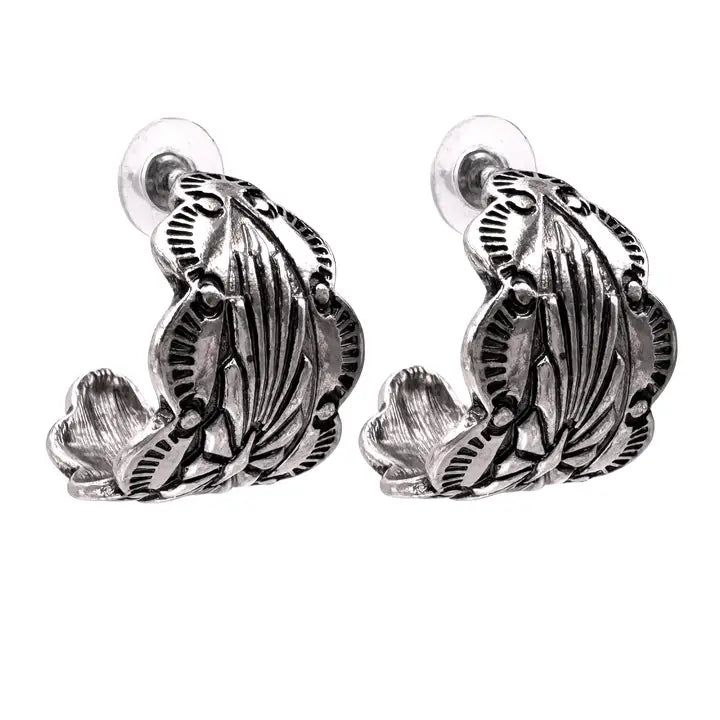 WESTERN NATIVE LEAF METAL EARRINGS