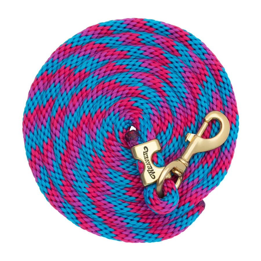 2026 WV Lead: Poly Rope, Brass Snap, 10' Hurricane Blue/Pink Fusion/Purple Jazz