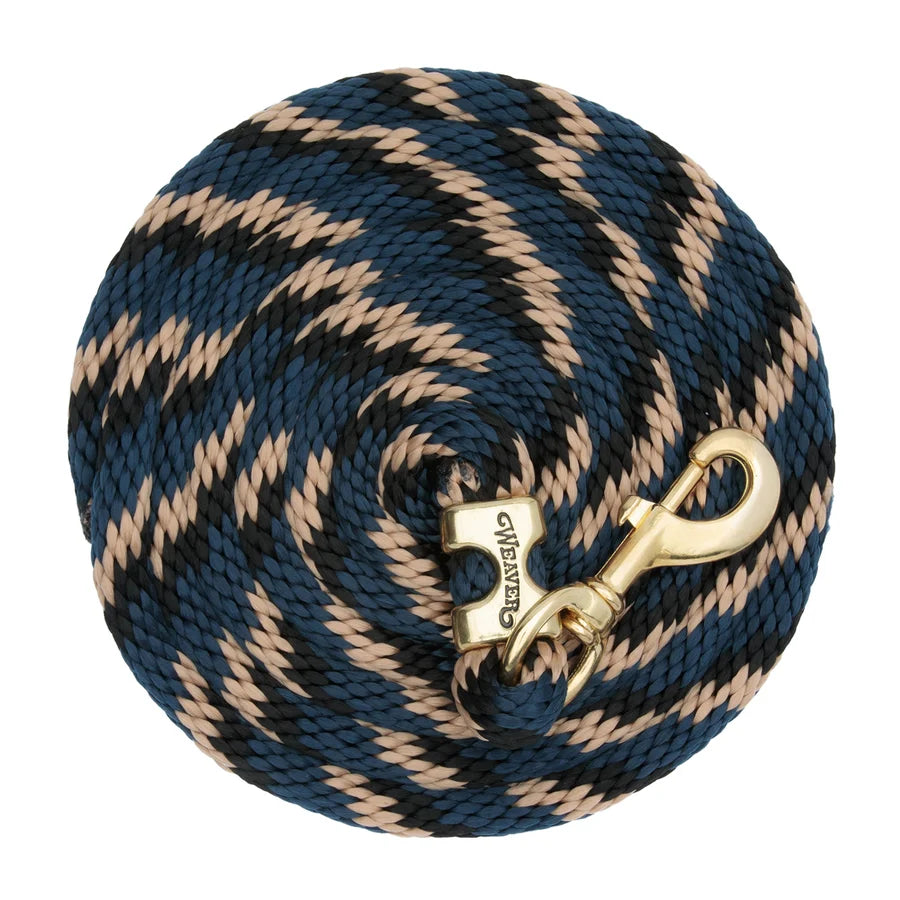2026 WV Lead: Poly Rope, Brass Snap, 10' Navy/Black/Tan