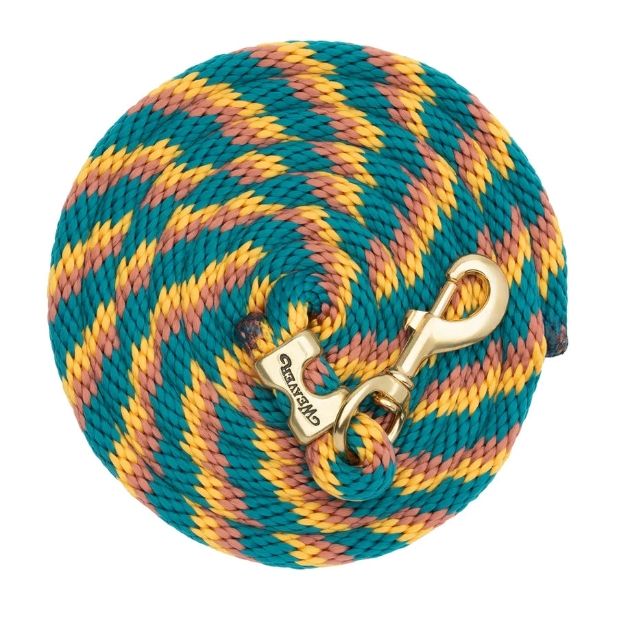 2026 WV Lead: Poly Rope, Brass Snap, 10' Teal Green/Mustard/Cinnamon