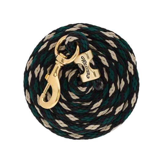 2026 WV Lead: Poly Rope, Brass Snap, 10' Black/Hunter Green/Tan